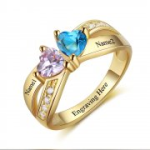 N2043 - Personalized Gold Over 925 Sterling Silver Ring