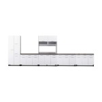 Modern Kitchen Set With Base & Sink – White + Dark Oak