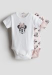 2-PACK Cotton Jersey Bodysuits - Light Pink Minnie Mouse
