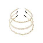 Faux Pearl Beaded Hair Hoop Set Of 3