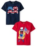 The Children's Place Boys All Holidays Short Sleeve Graphic T-shirts Multipacks American Game hot Dog 2-PACK Xx-large
