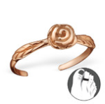 C419-C21164 - 925 Sterling Silver Rose Gold Toe Ring Adjustable