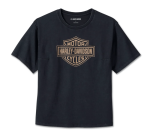 Women’s Bar & Shield Oversized Boxy Tee – Black Beauty