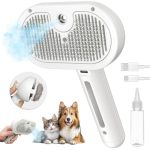 Pecait Cat Steam Brush For Shedding 3 In 1 Steam Cat Brush Self Cleaning Dog Brush For Long And Short Hair Dogs And Cats