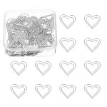Patikil 50 Pcs Heart Shape Paper Clip Metal Cute Small Paper Clamp Clips For Office Supplies Craft Scrapbook Document Note Sorti
