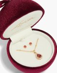 Goldair Gold Ruby Cubic Zirconia Teardrop Necklace & Earrings Set