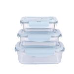 Borosilicate Glass Food Storage Container Set With Lids - 3 Piece