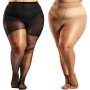 Ultra-thin Plus Size Women's Tights - High Waist Stretchy Sheer Pantyhose With Control Top Nylon Blend