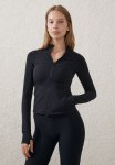 Cotton On Active Core Zip Through Long Sleeve - Black