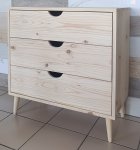 Lotus 3 Dr Chest Of Drawers – Raw