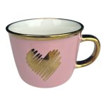 Pink Gold Heart Ceramic Mug
