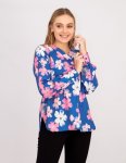 Women's Callie Cherry Blossom Long Sleeve Shirt Blue - Boredbox