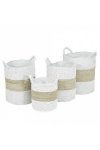 Byron Baskets - White With Natural Stripe - Large