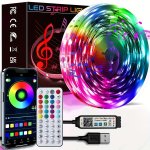 For Smart LED Light Strip With Music Sync - USB Powered Color Changing Ambient Lights For Bedroom Living Room Party Decorations