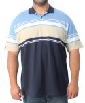 Mens Stripe Golfer - 10XL Blu stn