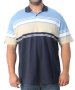 Mens Stripe Golfer - 10XL / Blu/stn