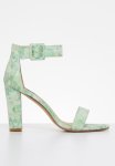 Madison Angelique Buckle Tie Block Heel - Green Paint Splatter