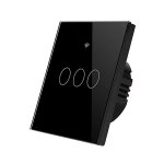 Smart Wifi Light Switch Black Glass 3-GANG