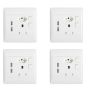 Jb Luxx 16A Double Wall Socket With 2 USB Slots 4X4 - Set Of 4