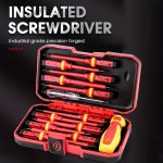 13PCS SET 1000V Changeable Insulated Screwdrivers Set Plug-pull Tip Insulated Torx Bit Set Electrician Repair Tools Kit