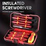 13pcs/set 1000V Changeable Insulated Screwdrivers Set Plug-pull Tip Insulated Torx Bit Set Electrician Repair Tools Kit