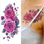 1 Sheet Blooming Peony Tattoo Sticker Waterproof Long Lasting Temporary Tattoo Arm Leg Body Art Tattoos For Men And Women