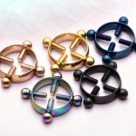 1PC Trendy Simple Stainless Steel Round Nipple Ring Body Piercing Jewelry