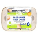 Pnp Live Well Free Range Large Eggs 6 Pack