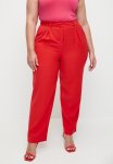 Plus Tailored Carrot Leg Pants - Red