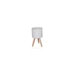 White Ceramic Planter With Stand - Small