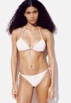 Padded Triangle Bikini Top - White apricot Patterned