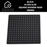 Black Ultra Slim Square Shower Head - 300MM