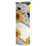 Sunflowers Printed Double Wall Skinny Travel Mug / Tumbler