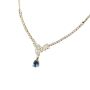 Vintage Blue Topaz Teardrop Necklace With Natural Gemstone Pendant