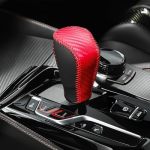 Tecledsn Car Gear Shift Knob Cover Leather Stick Shift Cover Carbon Fiber Car Gear Shift Knob Cover Car Interior Accessories Sty
