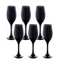 6 Pieces Of Black Champagne Glass For Events