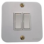 Ausma Industrial Wall Switch 2 Lever White 8CM