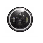 Ashcomonline 7 Inch Full Ring Round LED Headlight PC-7 Headlight All Vehicle Types Halogen For N a 20 V 50 W