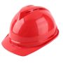 Abs Safety Helmet With Lens V Type Reinforced For Construction Red
