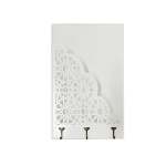 Wall Mounted Book Holder With 3 Hooks White