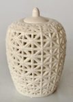 White Cut-out Ginger Jar Criss-cross Design – 32X21CM