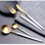 Cutlery Set 24 Piece - White/gold