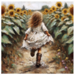 Stretched Canvas Sunflower Field