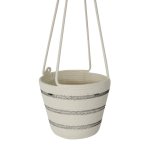 Hanging Planter - Stitched Striped - Wide-medium