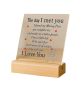 2D Flat Romantic The Day I Met You Acrylic Desktop Plaque Wth Wooden Base