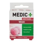 Medic Earplugs Wax 4 Pairs