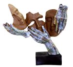 Esplanade Resin Human Faces - Zen Sculpture Showpiece Face Expressions Statement Pieces See No Evil Hear No Evil Speak No Evil H