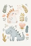 Happy Dinos 2 Canvas Print - 600MM X 600MM
