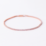 Rose Gold Crystal Tennis Bracelet - Clear Crystal