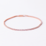 Rose Gold Crystal Tennis Bracelet - Clear Crystal
